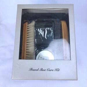 W.H. Belk Travel Shoe Care Kit Horse‎ Hair Brushes Carry Bag New In Gift Box